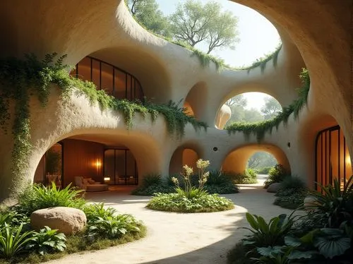 superadobe,earthship,archways,arches,3d rendering,render,biomes,igloos,landscaped,3d rendered,futuristic architecture,renders,ecotopia,3d render,cubic house,cochere,tropical house,dorne,rivendell,round arch,Photography,General,Realistic