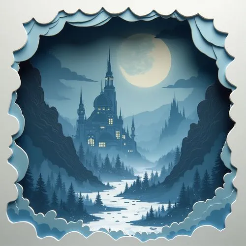 fairy tale icons,fairy tale castle,snowglobe,snow globe,ravenloft,witch's hat icon,Unique,Paper Cuts,Paper Cuts 10