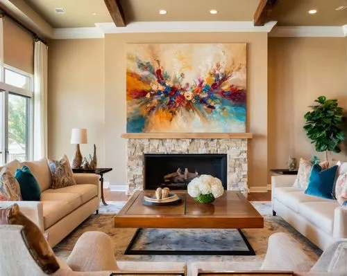 contemporary decor,luxury home interior,family room,modern living room,modern decor,living room,interior decor,sitting room,fire place,interior modern design,livingroom,bonus room,living room modern tv,home interior,interior design,interior decoration,fireplaces,fireplace,great room,abstract painting,Conceptual Art,Oil color,Oil Color 20