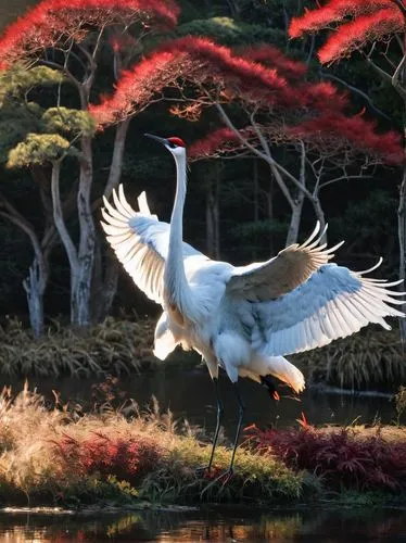 red-crowned crane,crane bird flying,blue crane,swan lake,white heron,white swan,crane,white bird,white egret,kokia,japhet,white-naped crane,kagu,migratory bird,white eagle,bird in flight,egret,white storks,white dove,beautiful japan,Photography,General,Natural