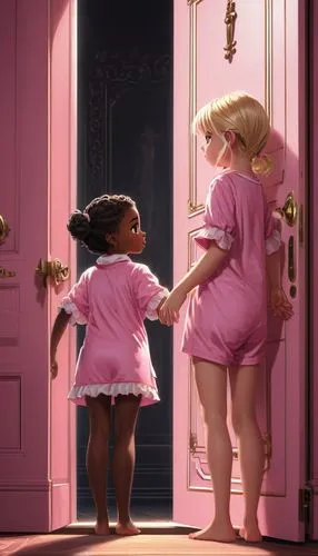 the little girl's room,little girls,afro american girls,little girl in pink dress,princesses,tiana,black couple,little blacks,toy's story,little girls walking,in the door,girl talk,rapunzel,little girl ballet,dolls,little boy and girl,clove pink,black women,little angels,children's fairy tale,Conceptual Art,Fantasy,Fantasy 22