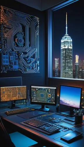 pc tower,computer workstation,computer room,fractal design,1 wtc,modern office,computerized,computer graphic,the server room,desk,cyberscene,desk top,cyberport,computer monitor,ctbuh,cybercity,monitor wall,computer art,computable,pc,Illustration,Abstract Fantasy,Abstract Fantasy 12