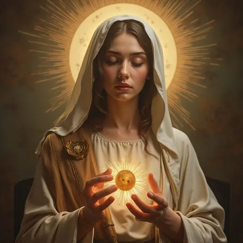 the prophet mary,mediatrix,mama mary,galadriel,canoness,praying woman,Photography,General,Realistic