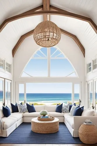 beach house,oceanfront,sunroom,beachhouse,beachfront,oceanview,ocean view,beach furniture,beach hut,beach tent,luxury home interior,great room,living room,beach resort,seaside view,beautiful home,homeaway,dunes house,wooden beams,family room,Illustration,Retro,Retro 08