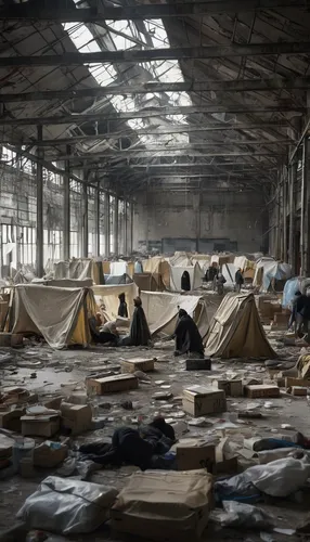 tent camp,unhoused,tents,concentration camp,violence against refugees,warehouse,human settlement,tourist camp,eastern ukraine,trash land,post-apocalypse,slums,refugee,slum,decathlon,refugees,salvage yard,district 9,camping tents,camps radic,Photography,Fashion Photography,Fashion Photography 26