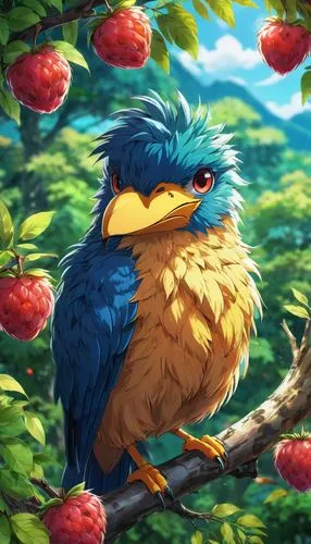 tropical bird,pombo,bird illustration,bird painting,caique,eurasian kingfisher,Illustration,Japanese style,Japanese Style 03