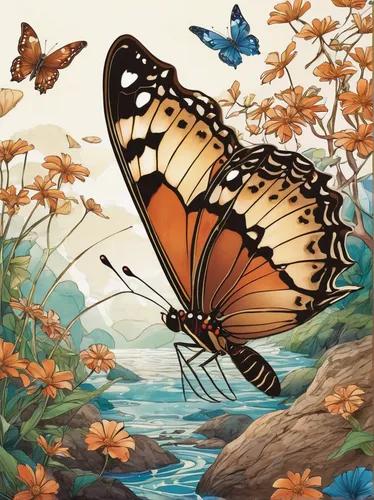 ulysses butterfly,butterfly background,butterfly clip art,monarch butterfly,hesperia (butterfly),vanessa (butterfly),brown sail butterfly,viceroy (butterfly),butterflay,butterfly vector,orange butterfly,flutter,butterflies,david bates,butterfly floral,butterfly isolated,western tiger swallowtail,butterfly day,butterfly swimming,isolated butterfly,Illustration,Japanese style,Japanese Style 13