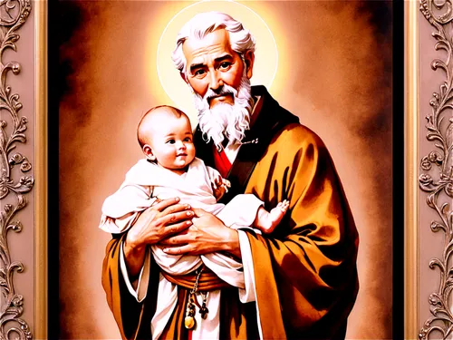 saint joseph,holy family,father with child,saint nicolas,benediction of god the father,christ child,saint nicholas,merciful father,jesus in the arms of mary,the father of the child,saint mark,saint nicholias,saint ildefonso,carmelite order,god the father,saint peter,jesus child,saint nicholas' day,nativity of christ,nativity of jesus,Illustration,Paper based,Paper Based 30