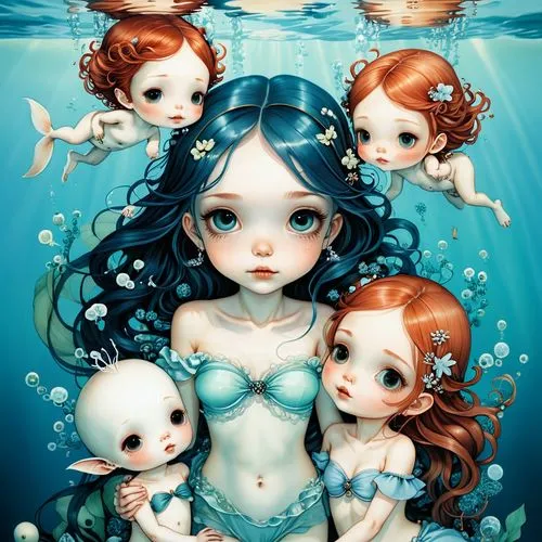 mermaids,mermaid vectors,water nymph,mermaid background,porcelain dolls,merfolk,water pearls,believe in mermaids,the sea maid,underwater background,water-leaf family,wet water pearls,under the water,sirens,under water,mermaid,underwater world,let's be mermaids,water forget me not,watery heart,Illustration,Abstract Fantasy,Abstract Fantasy 11