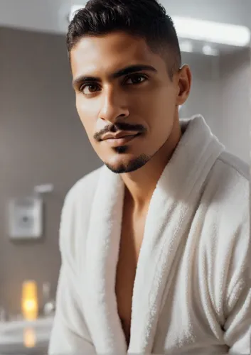 bathrobe,indian celebrity,male model,shaving,towels,shave,hotel man,abdel rahman,rio serrano,towel,personal grooming,mohammed ali,latino,in a towel,kiribath,pakistani boy,arab,riad,devikund,personal care