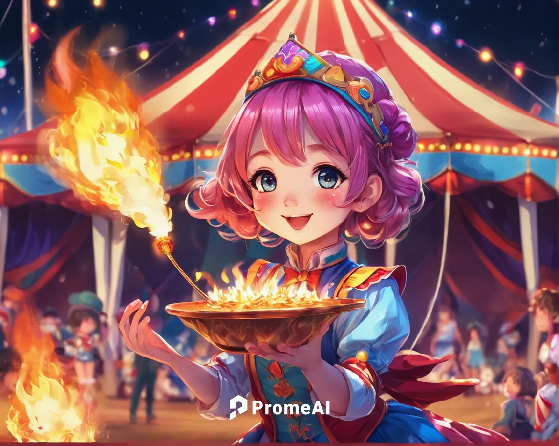 In a dark and mysterious circus tent, a fire eater astonishes the crowd with their breathtaking skills.,rem in arabian nights,winter festival,circus stage,circus show,circus,fire artist,festival,fire 