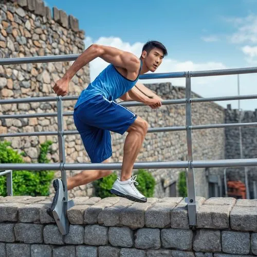 外卖员，翻墙，跨栏，跨越栏杆，亚洲人，帅气,plyometric,parkour,street workout,plyometrics,buakaw,freerunning,long jump,takraw,weiliang,sepaktakraw,decathlete,climbing wall,hurdler,bodyweight,stairmaster,hyperextension,grea