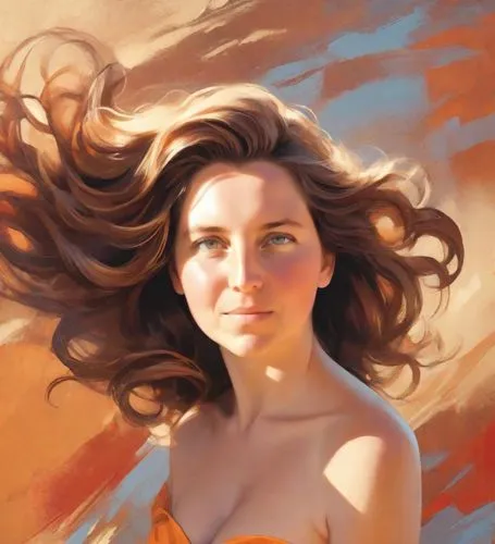 girl on the dune,margairaz,margaery,scherfig,oil painting,heatherley,Digital Art,Impressionism