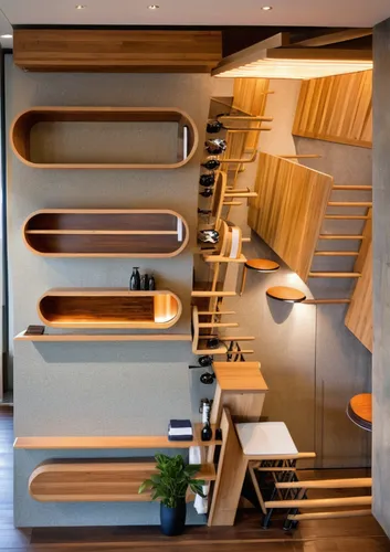 capsule hotel,dish storage,shelving,shelves,room divider,plate shelf,kitchenette,dish rack,modern kitchen interior,wooden shelf,kitchen design,modern kitchen,walk-in closet,interior modern design,lugg