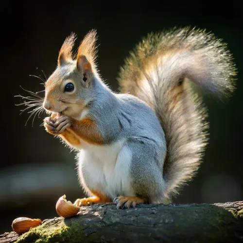 Cute red squirrel, sciurus vulgaris, eating a nut,an adorable squirrel is eating on a tree nch,squirreling,eurasian squirrel,sciurus carolinensis,grey squirrel,red squirrel,squirreled