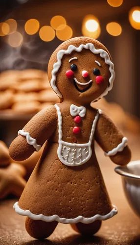 Describe a mischievous gingerbread woman trying to escape the bakery.,gingerbread girl,gingerbread woman,gingerbread maker,gingerbread man,gingerbread people,gingerbread boy,angel gingerbread,gingerbr