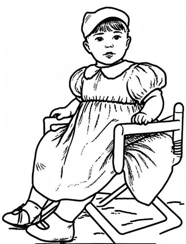 a coloring page of a girl sitting on a chair,pregnant woman icon,maidservant,housemaid,laundress,housemaids,coloring pages,kate greenaway,coloring pages kids,washerwoman,milkmaid,housemother,girl with