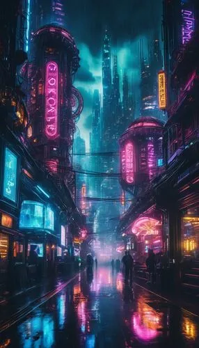 bladerunner,cyberpunk,cybercity,shanghai,vapor,fantasy city,metropolis,futuristic,guangzhou,futuristic landscape,cyberworld,tokyo city,dystopian,shinjuku,colorful city,kowloon,mongkok,tokyo,cybertown,polara,Illustration,Realistic Fantasy,Realistic Fantasy 37