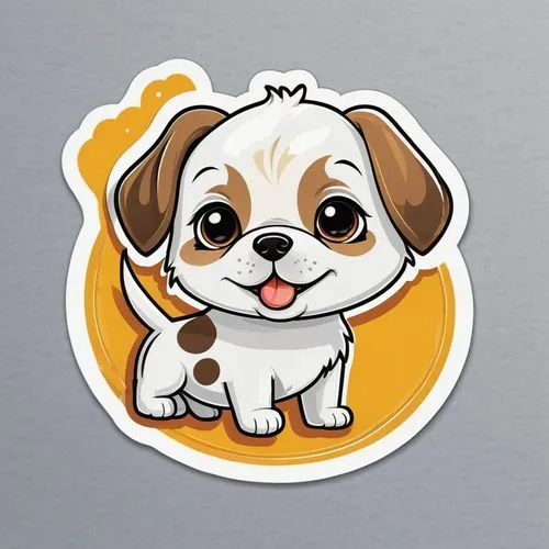 clipart sticker,gongju,shih tzu,dog illustration,pubg mascot,animal stickers,Unique,Design,Sticker