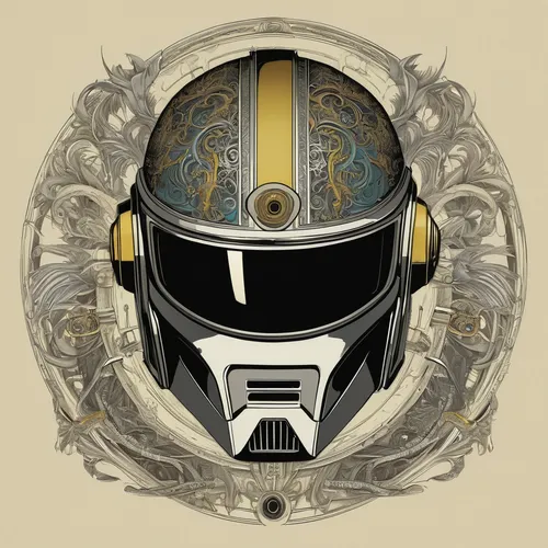 motorcycle helmet,helmet,c-3po,helmet plate,soldier's helmet,vector graphic,gold paint stroke,starwars,stormtrooper,bicycle helmet,vector design,star wars,helmets,batting helmet,scarab,construction helmet,astronaut helmet,helm,fighter pilot,boba fett,Illustration,Black and White,Black and White 01