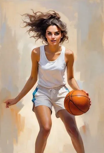 basketball player,woman's basketball,sports girl,basketball,basket,girls basketball,women's basketball,michael jordan,sprint woman,wall & ball sports,woman playing,girl in a long,world digital painting,oil painting,digital painting,playing sports,girl with a wheel,outdoor basketball,basketball moves,oil painting on canvas,Digital Art,Impressionism