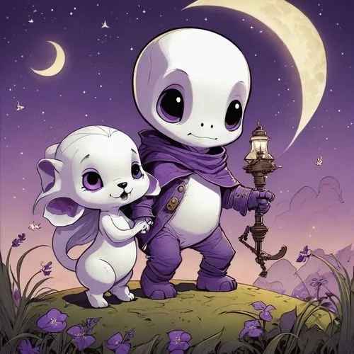 kodama,pandeli,cute cartoon image,moonman,pumbedita,lazaretto,Illustration,Children,Children 04