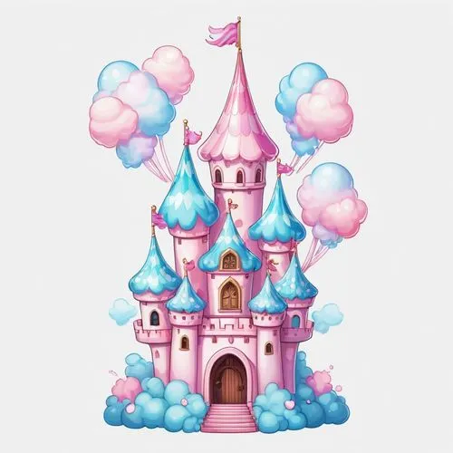 fairy tale castle,whipped cream castle,fairytale castle,fairy chimney,fairy house,disney castle,Illustration,Abstract Fantasy,Abstract Fantasy 11