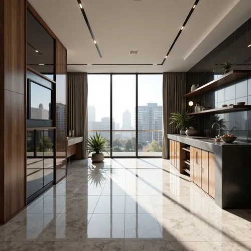 modern kitchen interior,penthouses,modern kitchen,kitchen design,interior modern design,tile kitchen,luxury home interior,kitchen interior,glass wall,modern minimalist kitchen,countertops,polished granite,big kitchen,dark cabinetry,kitchen counter,contemporary decor,modern decor,interior design,electrochromic,sathorn