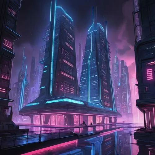 futuristic landscape,cybercity,cybertown,metropolis,cyberport,coruscant,arcology,black city,cityscape,cyberworld,futuristic architecture,cyberpunk,cyberia,fantasy city,futuristic,coldharbour,polara,futurist,dystopian,skyscraper,Illustration,American Style,American Style 13