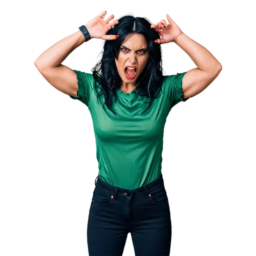 woman pointing,tshirt,goofy,in a shirt,green,pointing woman,yawning,green background,marina,polo shirt,jade,woman frog,half lotus tree pose,green screen,tamra,roar,diet icon,veronica,woman holding gun,sprint woman,Photography,Fashion Photography,Fashion Photography 09