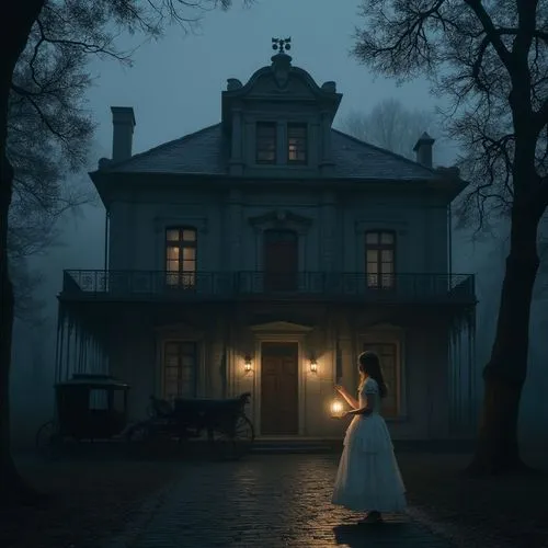 doll's house,crewdson,the haunted house,house silhouette,isoline,stoker