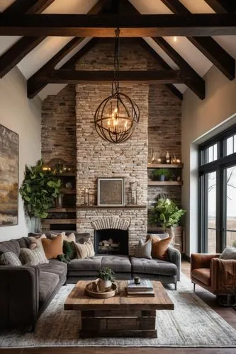 luxury home interior,wooden beams,fire place,family room,fireplace,fireplaces,contemporary decor,rustic aesthetic,living room,modern decor,livingroom,rustic,home interior,loft,interior design,modern living room,beautiful home,interior decor,sitting room,barnwood,Illustration,American Style,American Style 14