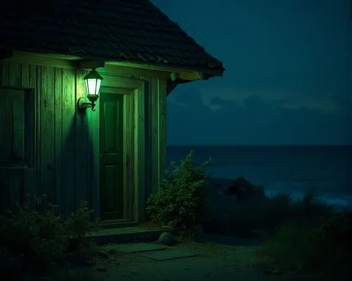 illuminated lantern,beach hut,vintage lantern,lamplight,street lantern,night light,Photography,General,Realistic