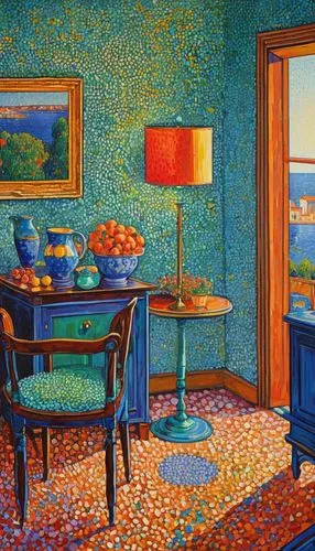 blue room,vincent van gough,signac,sitting room,hildebrandt,dubbeldam,danish room,goodsell,dining room,follieri,bluemner,livingroom,ueberroth,blue painting,breakfast room,carol m highsmith,hockney,carol colman,tretchikoff,persian norooz,Conceptual Art,Daily,Daily 31