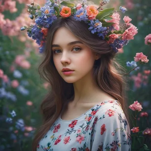 beautiful girl with flowers,girl in flowers,girl in a wreath,wreath of flowers,flower crown,flower fairy,floral wreath,floral background,flower hat,flower girl,colorful floral,floral,blooming wreath,flower background,vintage floral,floral heart,spring crown,mystical portrait of a girl,splendor of flowers,beautiful flowers,Photography,Documentary Photography,Documentary Photography 16