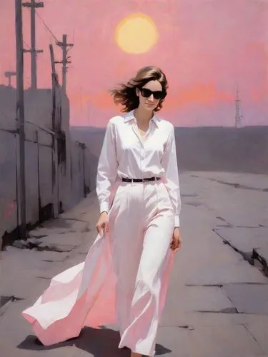 vettriano,woman walking,domergue,girl walking away,mcquarrie,mcginnis,Digital Art,Impressionism