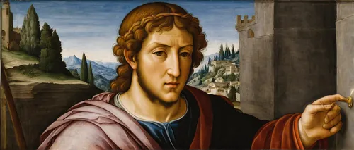 raffaello da montelupo,botticelli,church painting,saint peter,the good shepherd,meticulous painting,mark with a cross,italian painter,andrea del verrocchio,saint mark,the annunciation,st basile,bellini,fresco,dornodo,saint ildefonso,painting technique,portrait of christi,twelve apostle,the angel with the cross,Art,Classical Oil Painting,Classical Oil Painting 34