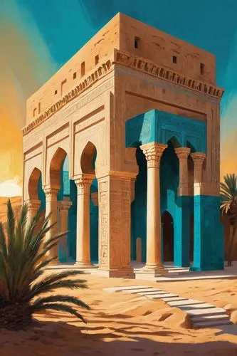 egyptian temple,karnak,qasr,qasr al watan,semidesert,ramesseum,abydos,karnak temple,qasr al kharrana,arabic background,pharaonic,egypt,hatra,benmerzouga,ancient city,luxor,khaldi,tombs,egyptienne,gerusalemme,Art,Artistic Painting,Artistic Painting 46