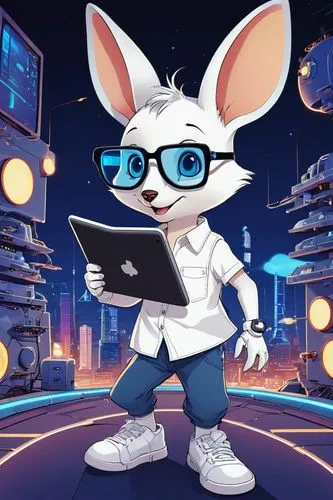 robotboy,mascotech,cyberpatrol,cyberathlete,cybersurfers,cartoon bunny,night administrator,blogger icon,cyber glasses,nerdcore,cartoon rabbit,rabbids,neurosky,bookstar,cybertown,lab mouse icon,smarty,spinmeister,cybersurfing,computer mouse,Illustration,Children,Children 04