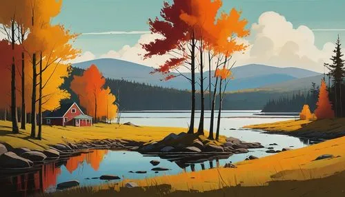 fall landscape,autumn landscape,autumn mountains,autumn idyll,landscape background,salt meadow landscape,forest landscape,autumn background,river landscape,home landscape,nature landscape,autumn scenery,montana,one autumn afternoon,autumn day,autumn camper,mountain landscape,rural landscape,landscape nature,painting technique,Illustration,Vector,Vector 08