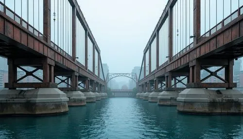 bridge piers,bridges,bridge,danube bridge,harbor bridge,skybridge,waterfronts,bridged,spit bridge,overbridges,bridging,foggy day,centerbridge,docks,tangshan railway bridge,railroad bridge,foggy,manhattan bridge,bridge new europe,bridge arch