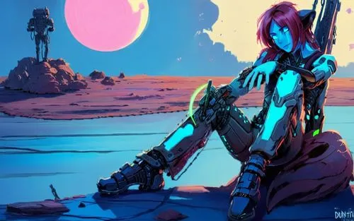 cortana,widowmaker,garrison,borderlands,motoko,badland,Illustration,Children,Children 01