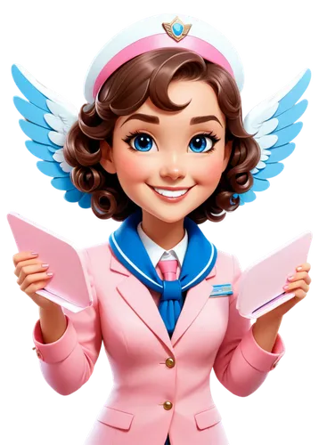 business angel,telegram icon,stewardess,cartoon doctor,aviatrix,lady medic,vintage angel,angel girl,anjo,attendant,female nurse,angelman,female doctor,medicine icon,nurse,pamyu,cute cartoon character,earhart,winged heart,pilotwings,Illustration,Vector,Vector 16