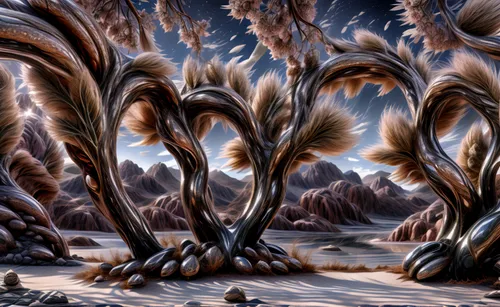 fossil dunes,dune landscape,mandelbulb,alien planet,arid landscape,alien world,shifting dunes,ice planet,desert desert landscape,desert landscape,lunar landscape,tree ferns,swampy landscape,futuristic landscape,volcanic landscape,fractal environment,mushroom landscape,desert planet,braided river,crooked forest