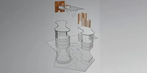 realistic materials, wood, glass, water, diagram, exploded model,room divider,ornamental dividers,folding table,page dividers,wind chime,garment racks,plate shelf,winding staircase,place card holder,b