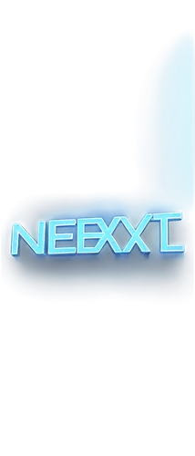 Next Level, metallic silver logo, futuristic font, bold italicized letters, glowing blue lines, 3D embossing effect, chrome finish, reflective surface, high-tech feel, dynamic composition, low-angle s