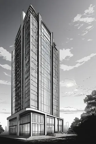 unbuilt,edificio,potawatomi,high-rise building,lusaka,residential tower,renderings,residencial,revit,towergroup,high rise building,bulding,docomomo,newbuilding,sketchup,novotel,condominia,hotel complex,microtel,new building,Illustration,Black and White,Black and White 04