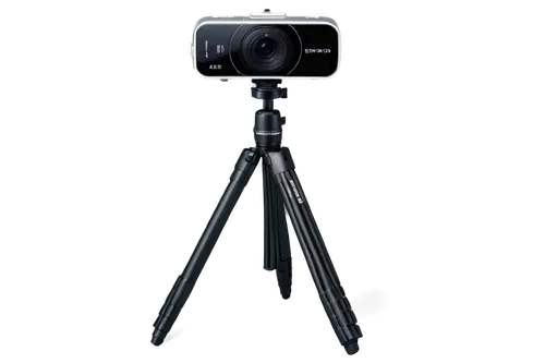 Stream camera, silver metal borders, rounded corners, HD display screen, adjustable tilt, tripod mount, USB connection, matte black body, compact size, studio lighting, 45-degree angle, close-up shot,