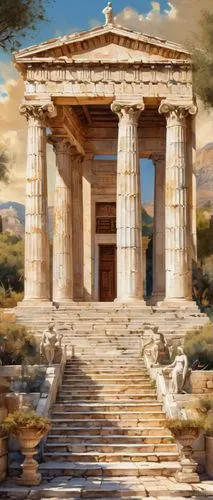 greek temple,artemis temple,roman temple,temple of diana,ephesus,amphipolis,panagora,laodicea,tempio,celsus library,acropolis,erechtheus,capernaum,kerameikos,synaxarion,delos,temple of hercules,erechtheion,metapontum,kythnos,Conceptual Art,Oil color,Oil Color 10