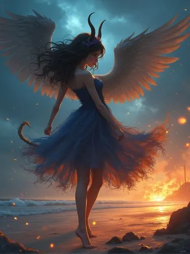 harpy,winged heart,sirene,seraphim,angel wing,fire angel,fantasy picture,winged,angel wings,fantasy art,fallen angel,pheonix,harpies,faerie,angel girl,angelfire,black angel,faery,anjo,archangel,Illustration,Realistic Fantasy,Realistic Fantasy 10